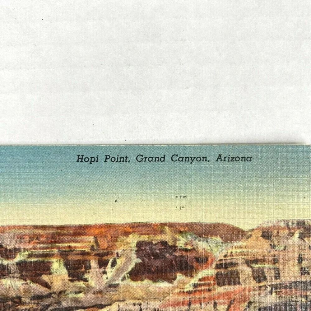 Vintage‎ Hopi Point Grand Canyon Arizona Panorama USA Curteich Linen Postcard